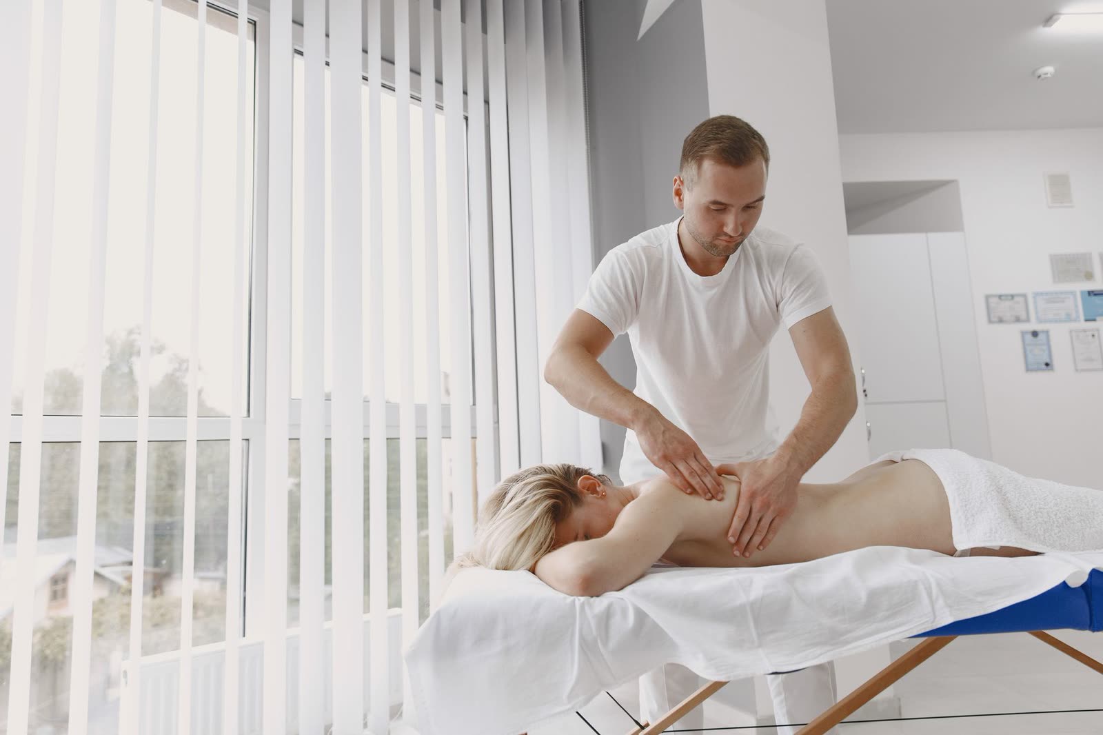 Therapeutic deep-tissue massage session