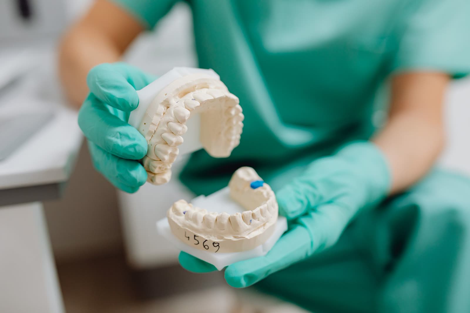 Close-up of a tooth-colored composite filling being placed