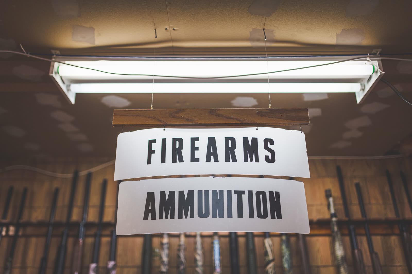 Compact 9mm pistol displayed on a retail counter