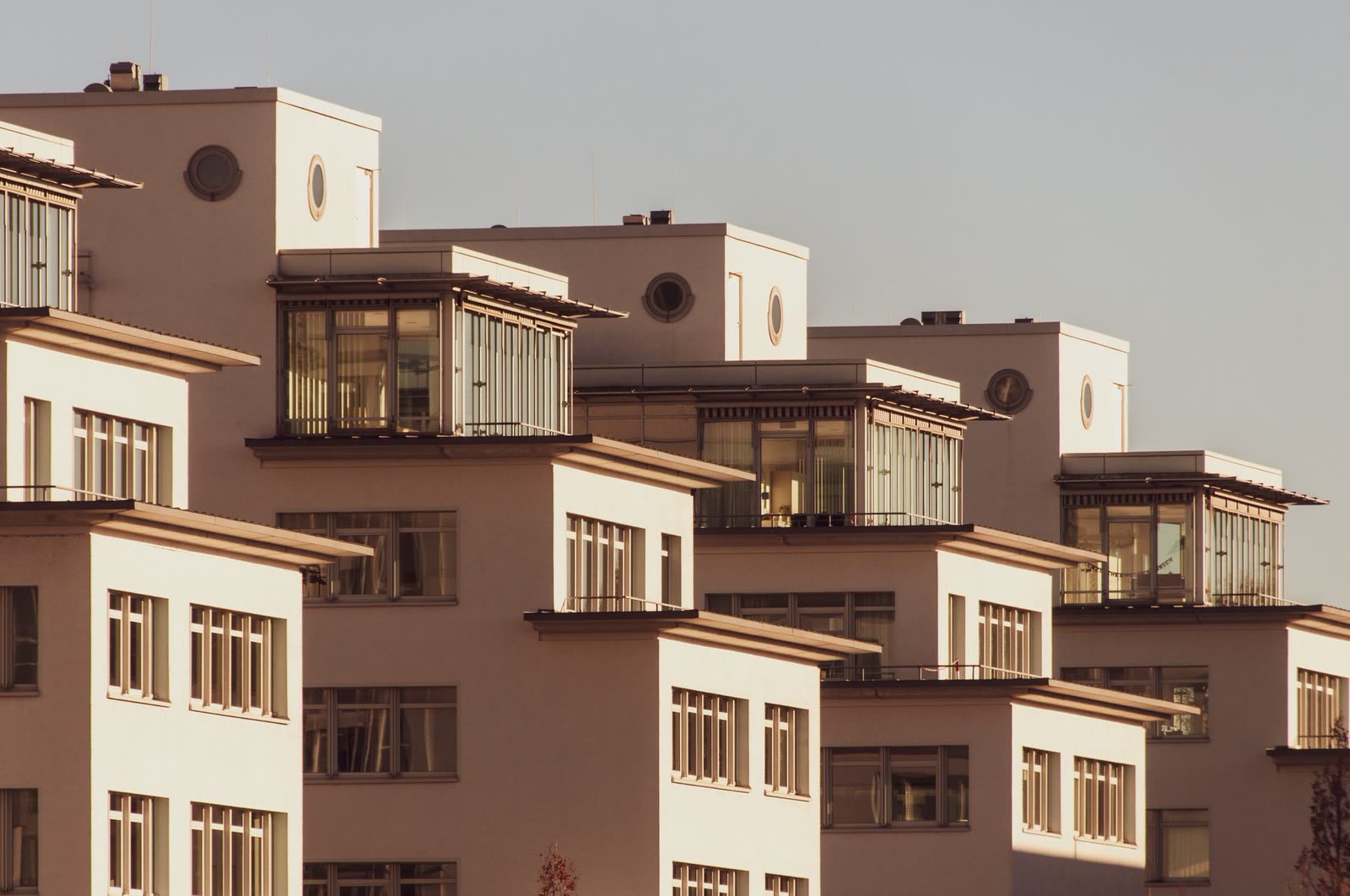 Exterior of a managed residential apartment building with landscaping