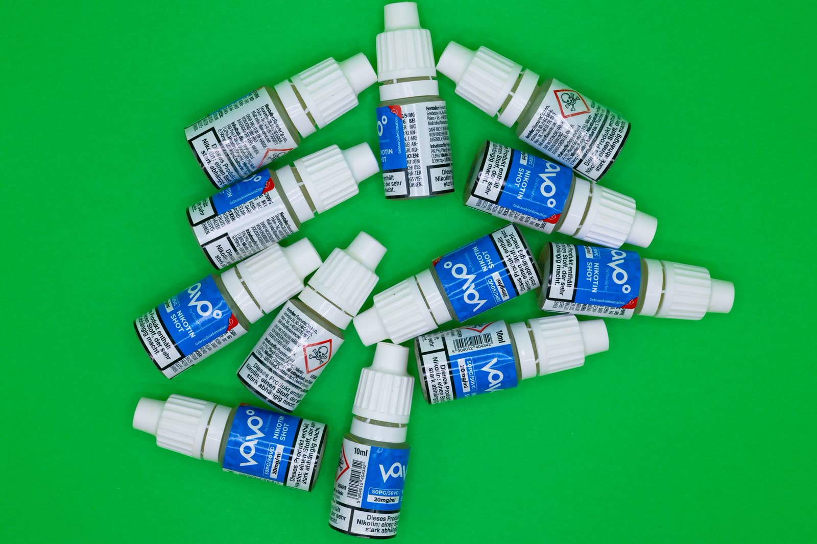 Bottle of salt-nicotine e-liquid, 30 milliliter size